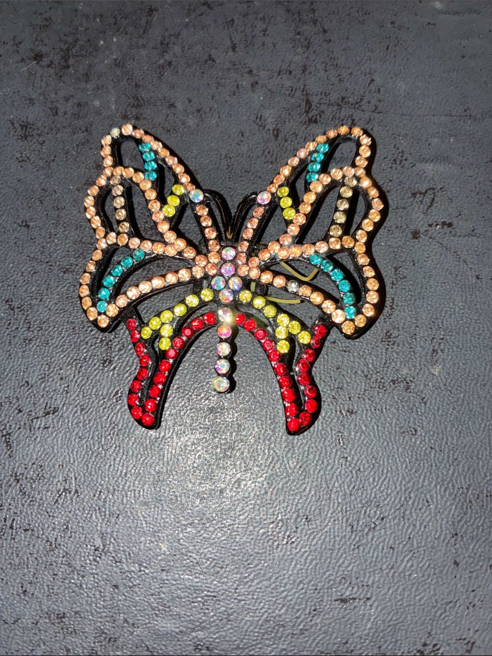 Multicolor Rhinestone Butterfly Hair Accessorie Sparkling Accent